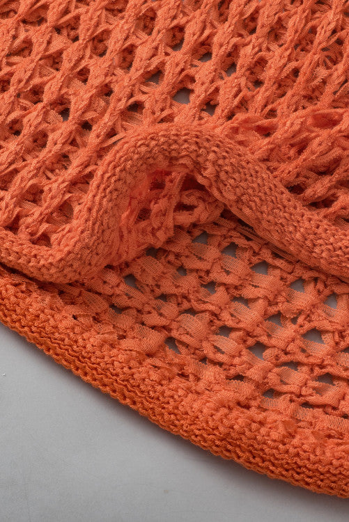 Orange Open Knit Sweater