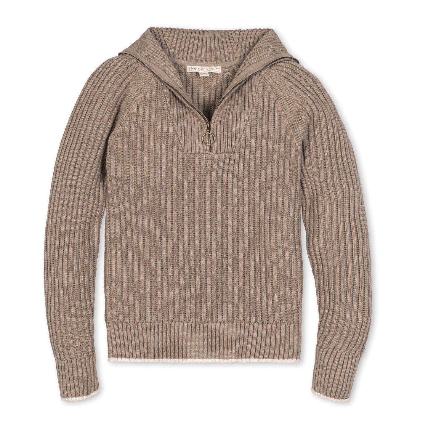 Organic Raglan Half Zip Sweater