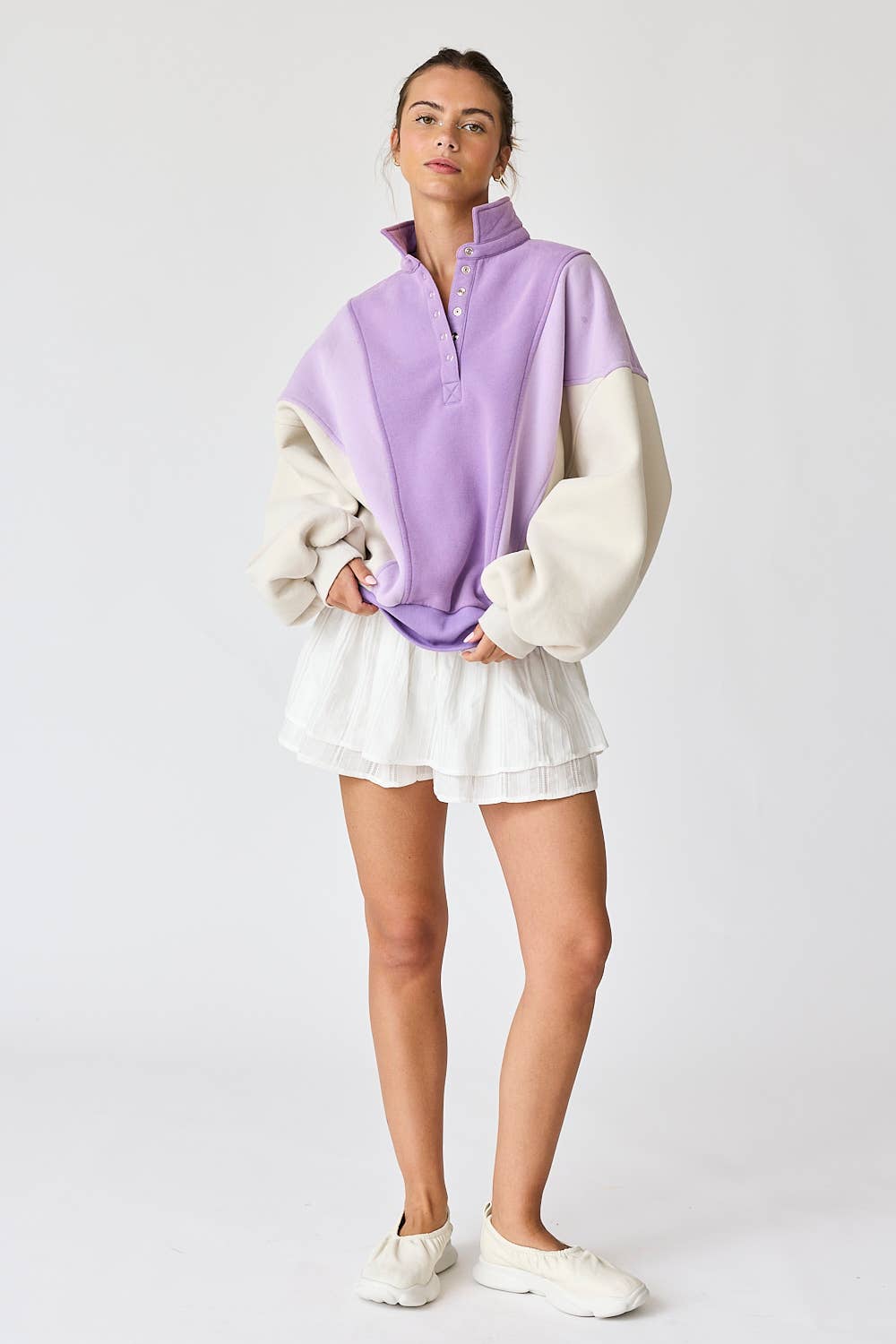 Lavender Color Block Sweatshirt