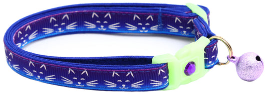 Glowing Cat Faces Breakaway Cat Collar