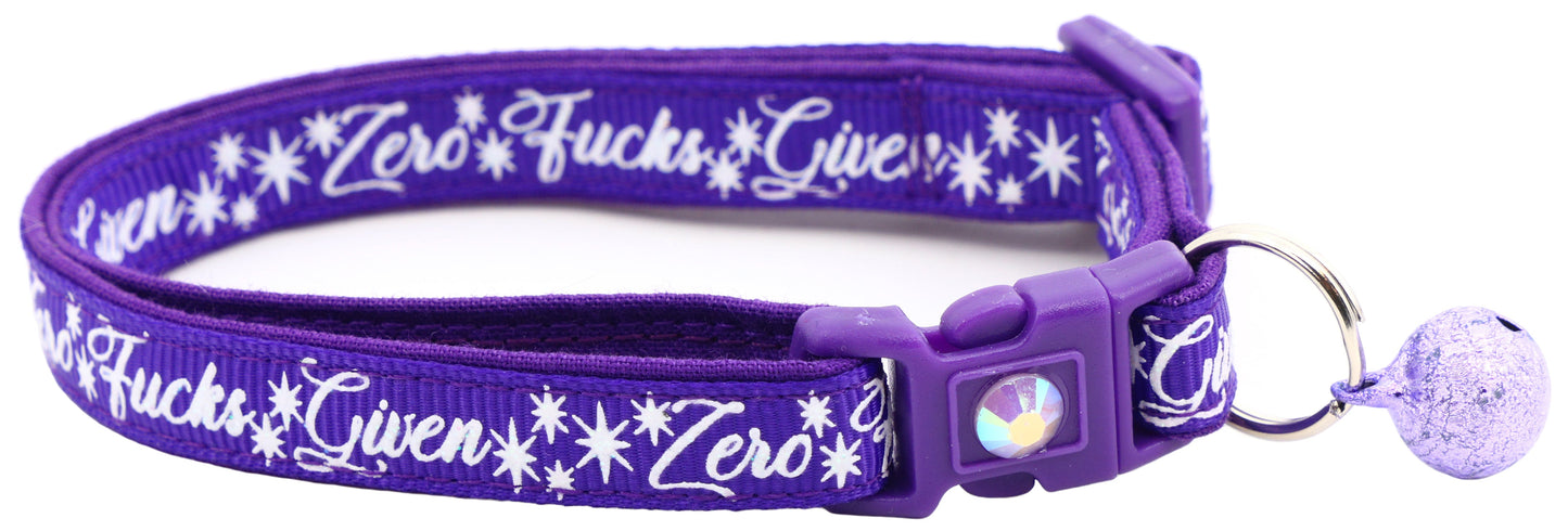 Zero Fucks Given Breakaway Cat Collar