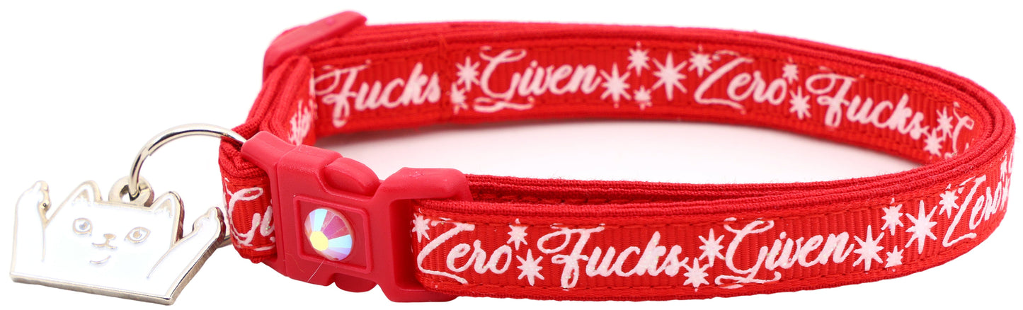 Zero Fucks Given Breakaway Cat Collar