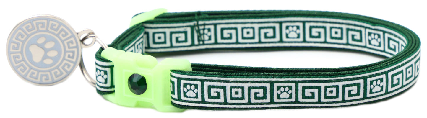 Greek Key Breakaway Cat Collar