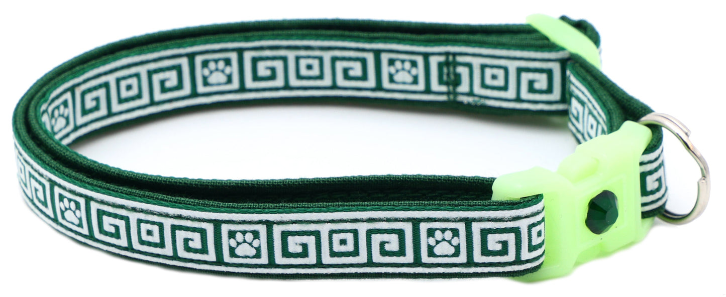 Greek Key Breakaway Cat Collar