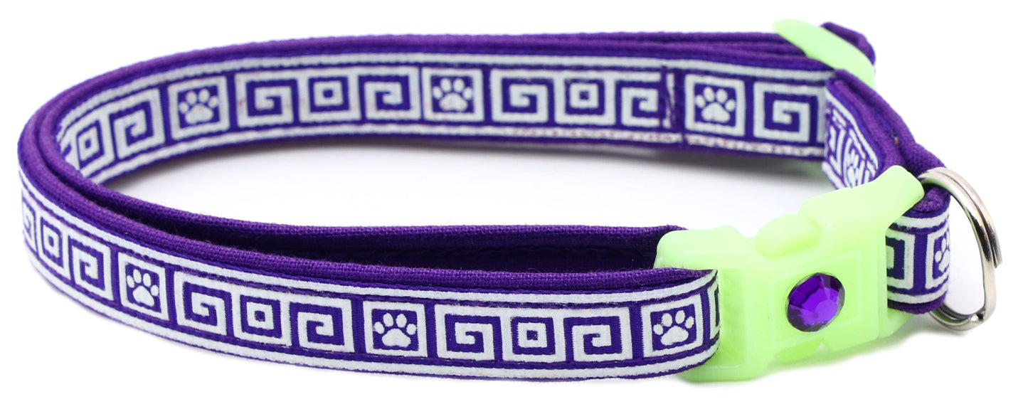 Greek Key Breakaway Cat Collar