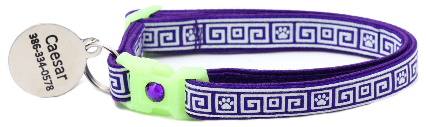 Greek Key Breakaway Cat Collar