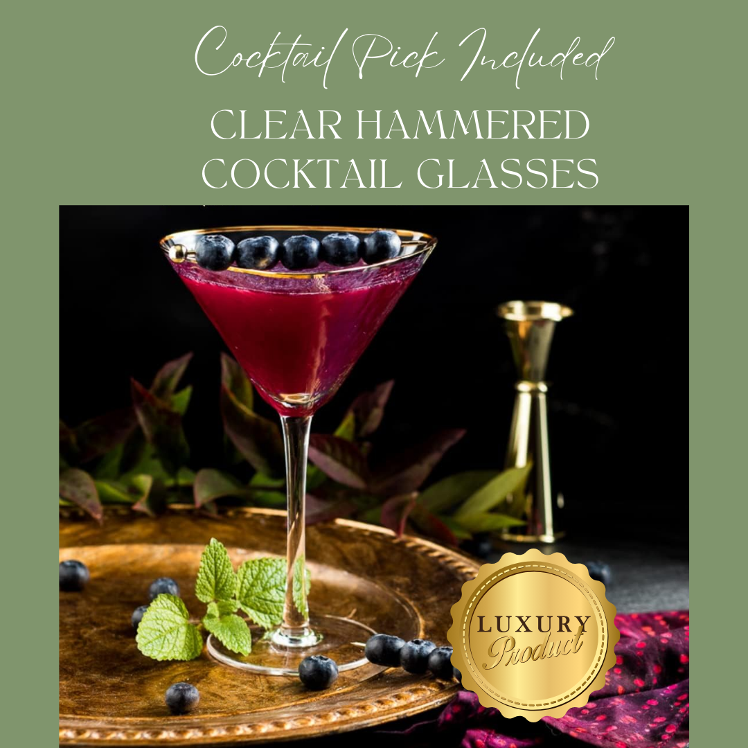 Clear Hammered Cocktail Glasses