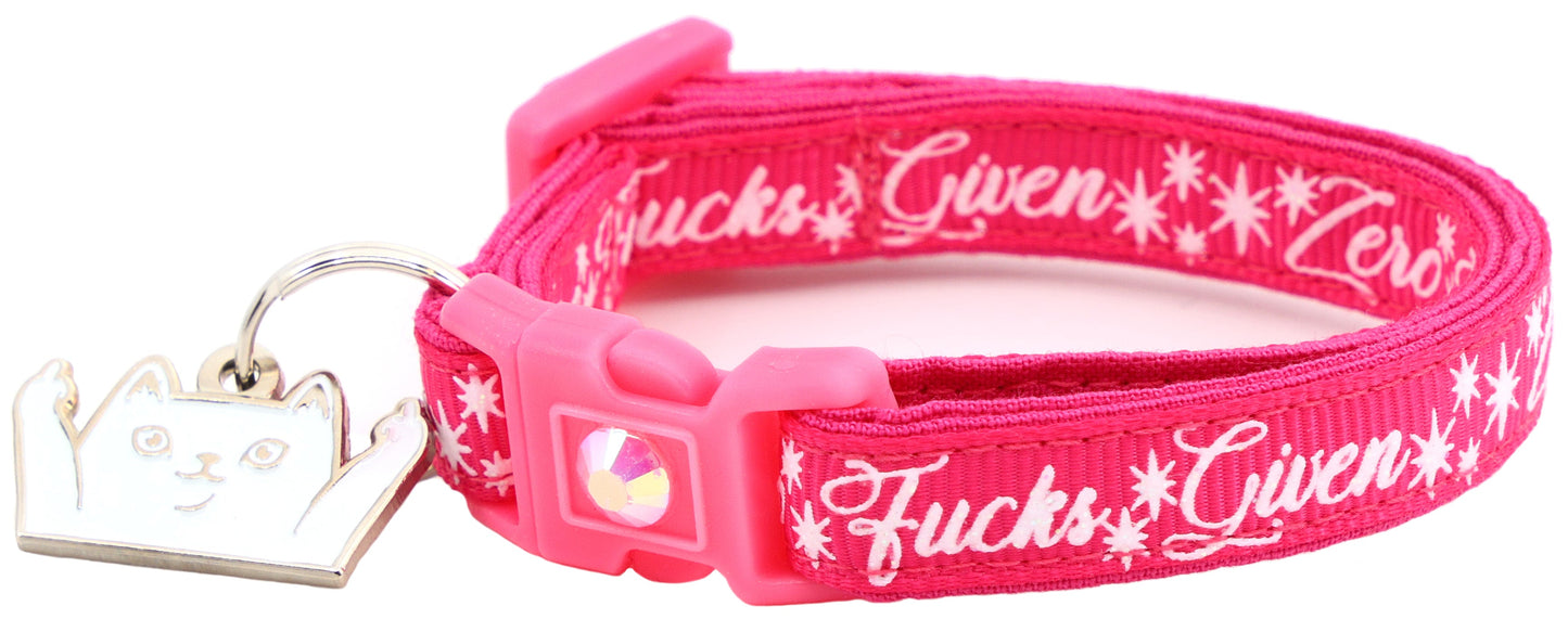 Zero Fucks Given Breakaway Cat Collar