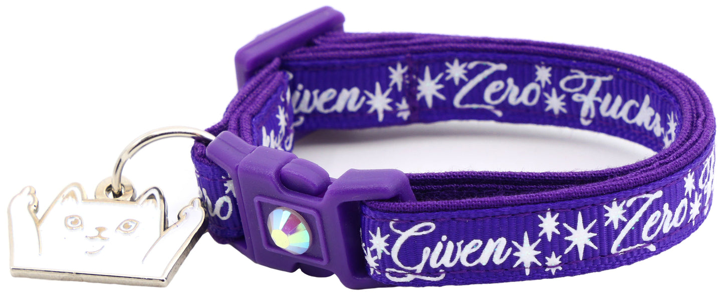 Zero Fucks Given Breakaway Cat Collar