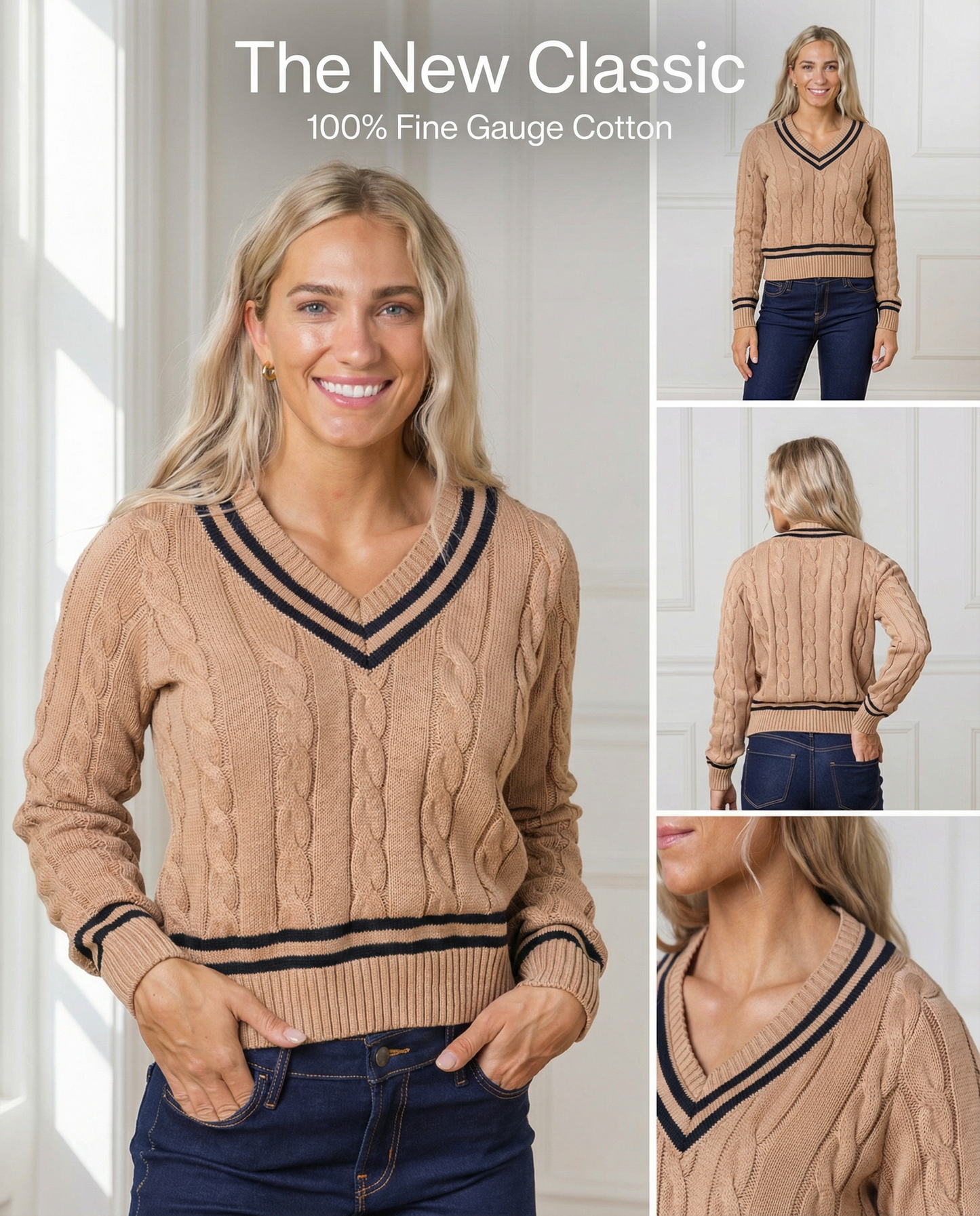 V-Neck Cricket Sweater