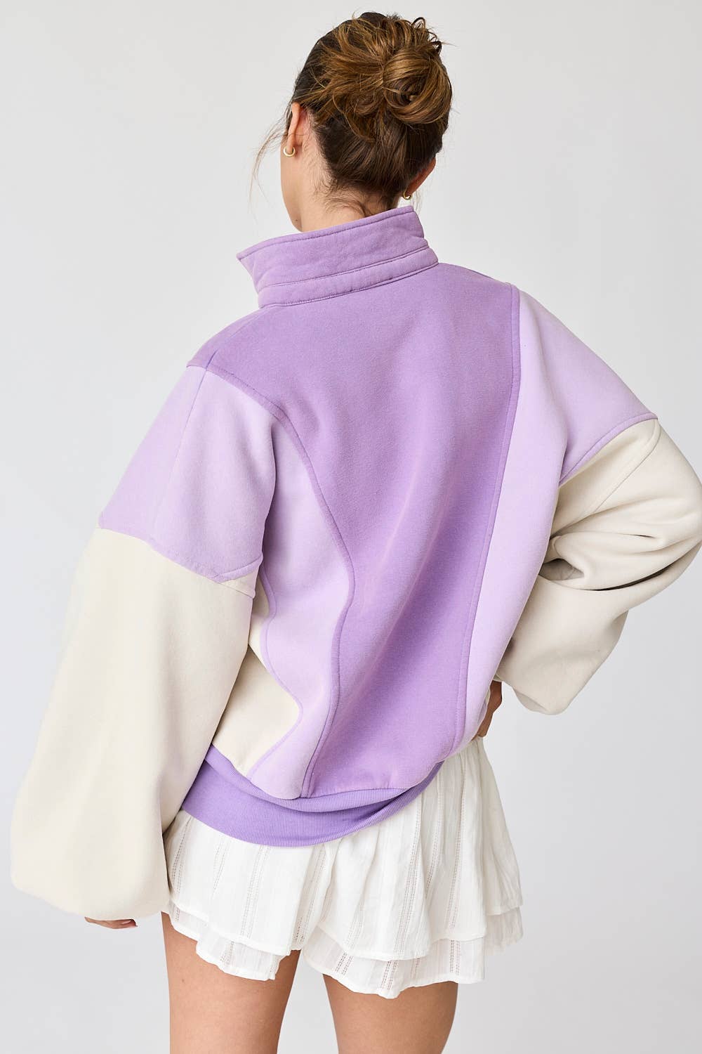 Lavender Color Block Sweatshirt