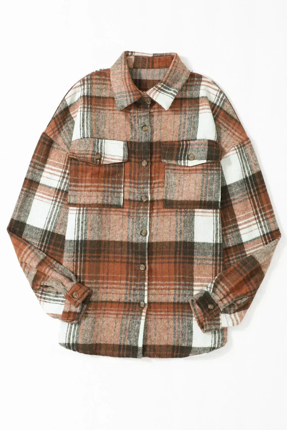 Pink & Grey Button Up Plaid Flannel Shacket – Femstylo