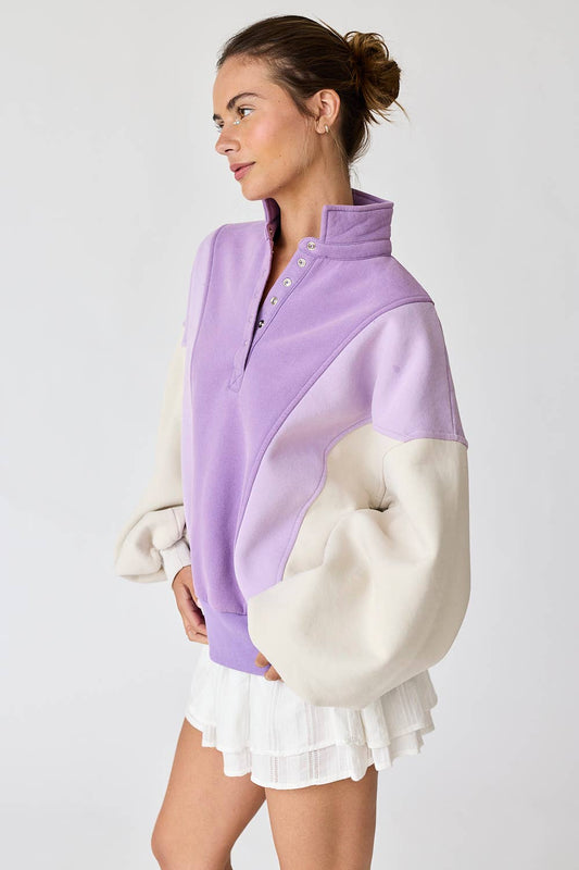 Lavender Color Block Sweatshirt