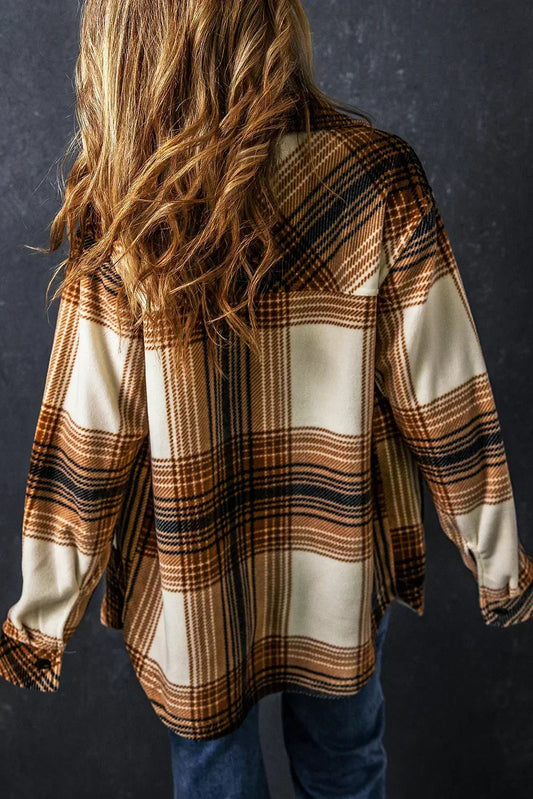 Multicolor Plaid Print Flap Pocket Shacket – Femstylo