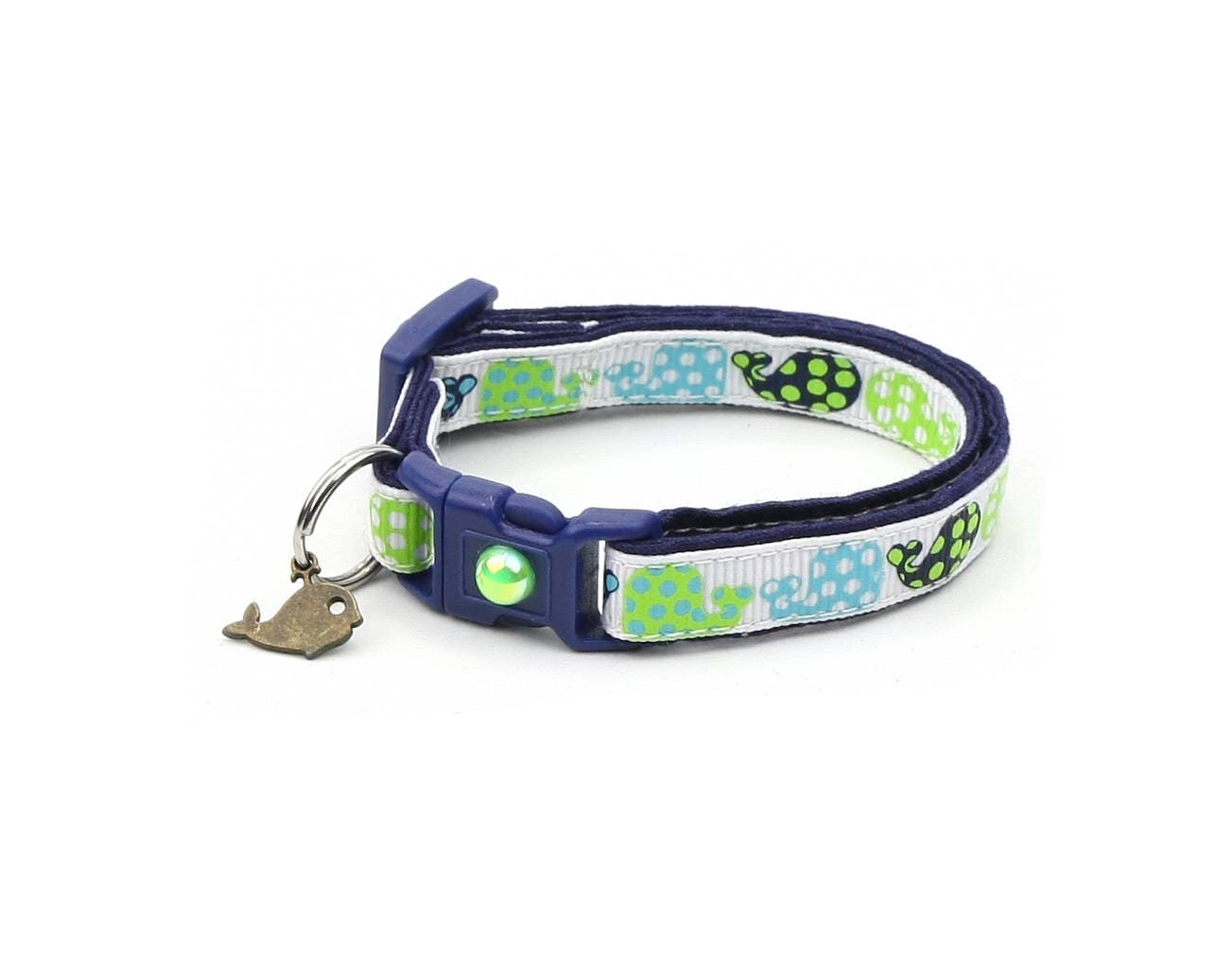 Polka Dot Whales Cat Collar