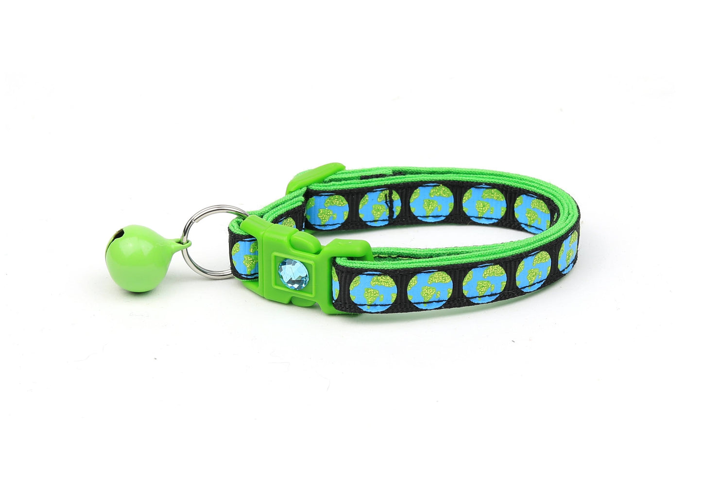 Earth on Black Cat Collar