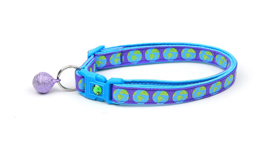 Earth on Purple Cat Collar