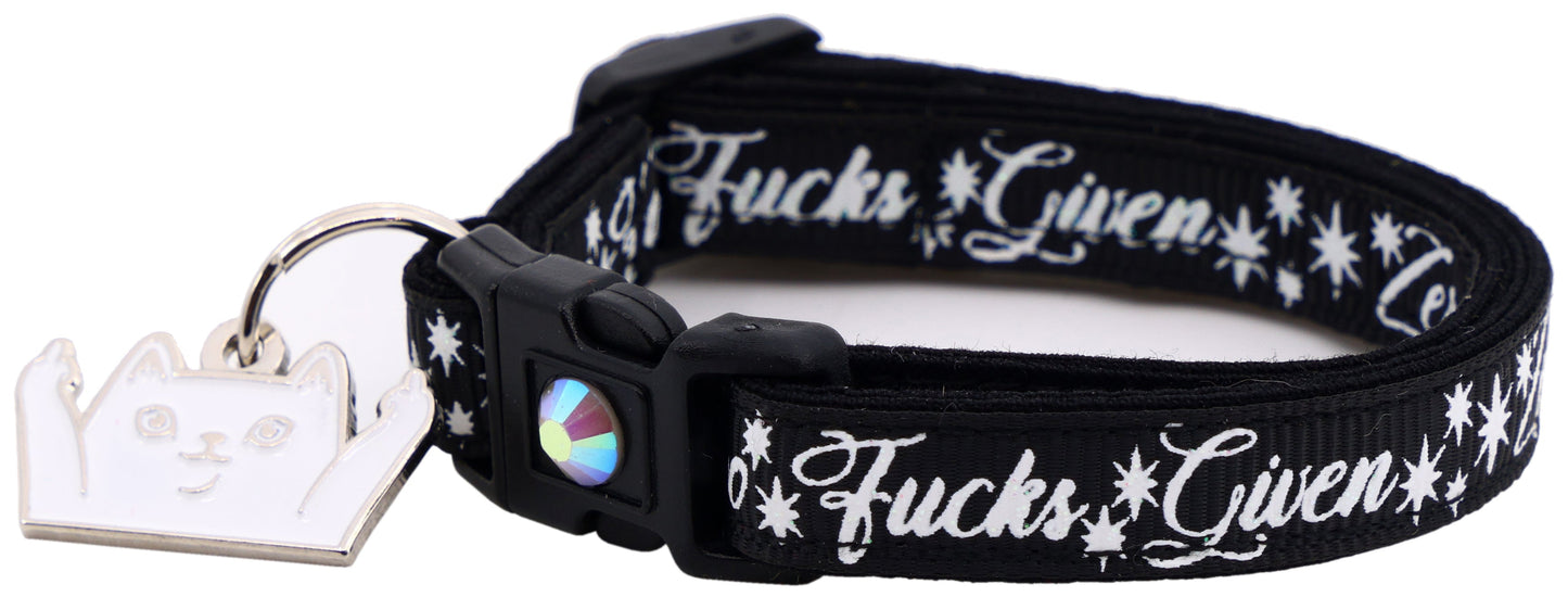 Zero Fucks Given Breakaway Cat Collar